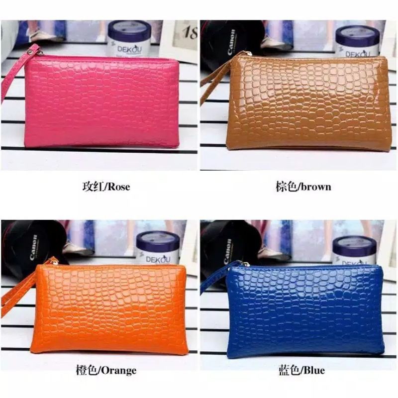 Dompet Wanita Murah Dompet Kulit Buaya Bintik Fashion Import Premium Pouch Kartu HP Koin Serbaguna