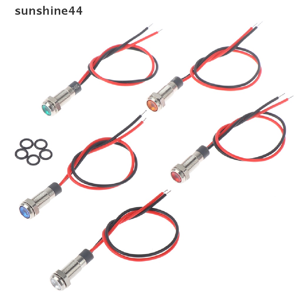 Sunshine P67 Lampu Indikator Peringatan led 6mm 3v 5v 6v 12v 24v 220v Bahan metal Anti Air