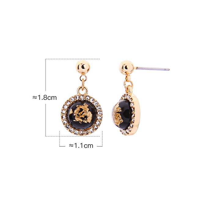 LRC Anting Tusuk Fashion Alloy Ring Diamond Ball Stud Earrings F92071