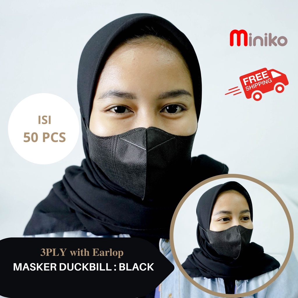 MASKER - Masker Duckbill 3ply earloop disposable - Masker Bervariasi Warna - Masker isi 50pcs