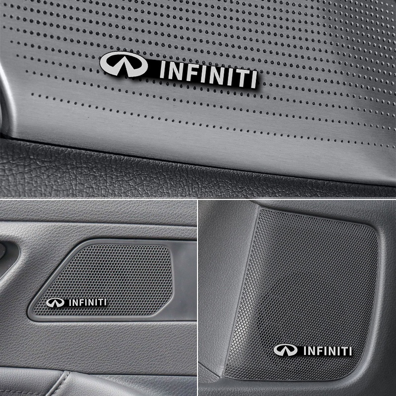 4pcs Stiker 3D Bahan Aluminum Untuk Infiniti FX35 Q50 Q30 ESQ QX50 QX60 QX70 EX JX35 G37 EX3