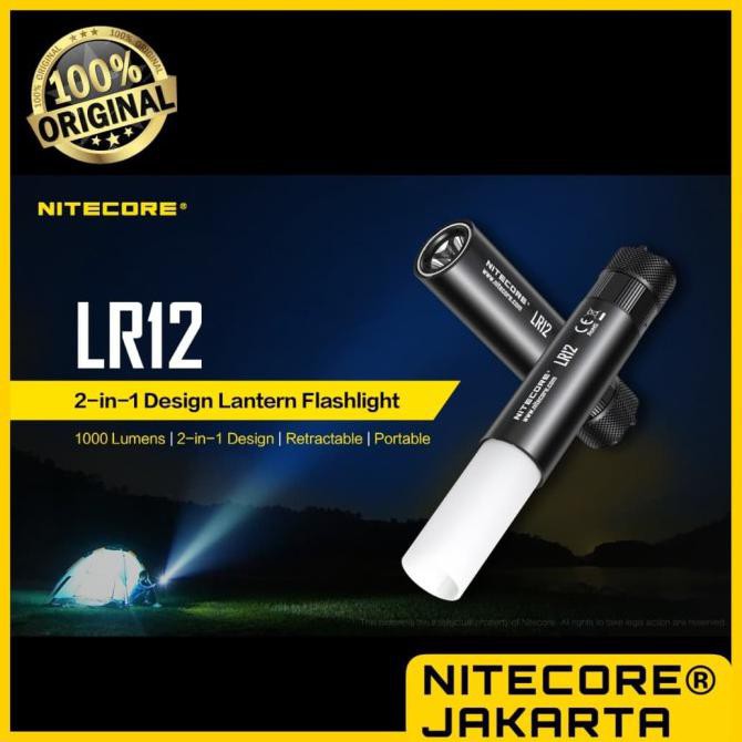 NITECORE LR12 Senter 2in1 Design Lipstick CREE XP-L HD V6 1000 Lumens