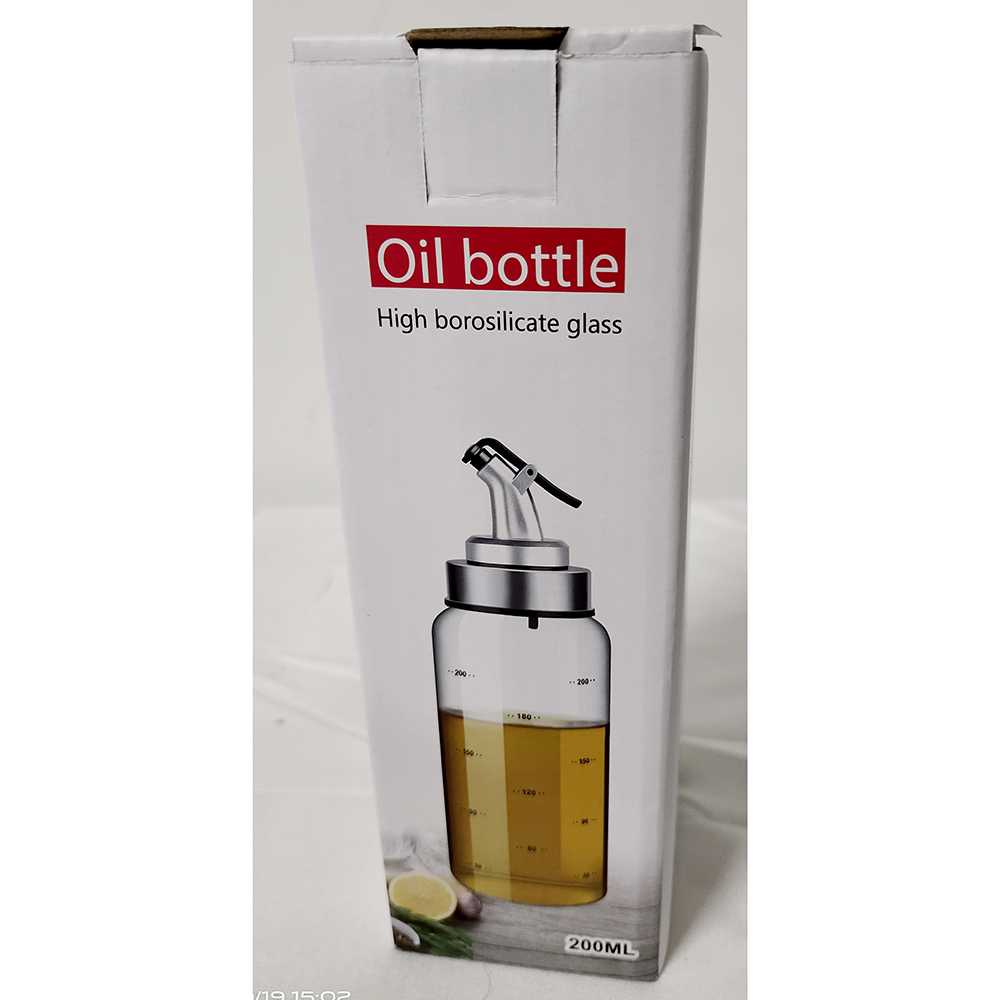 Botol Penyimpanan Minyak Goreng Cuka Olive Oil Bottle 200ml Material Kaca Botol Multifungsi Berkualitas