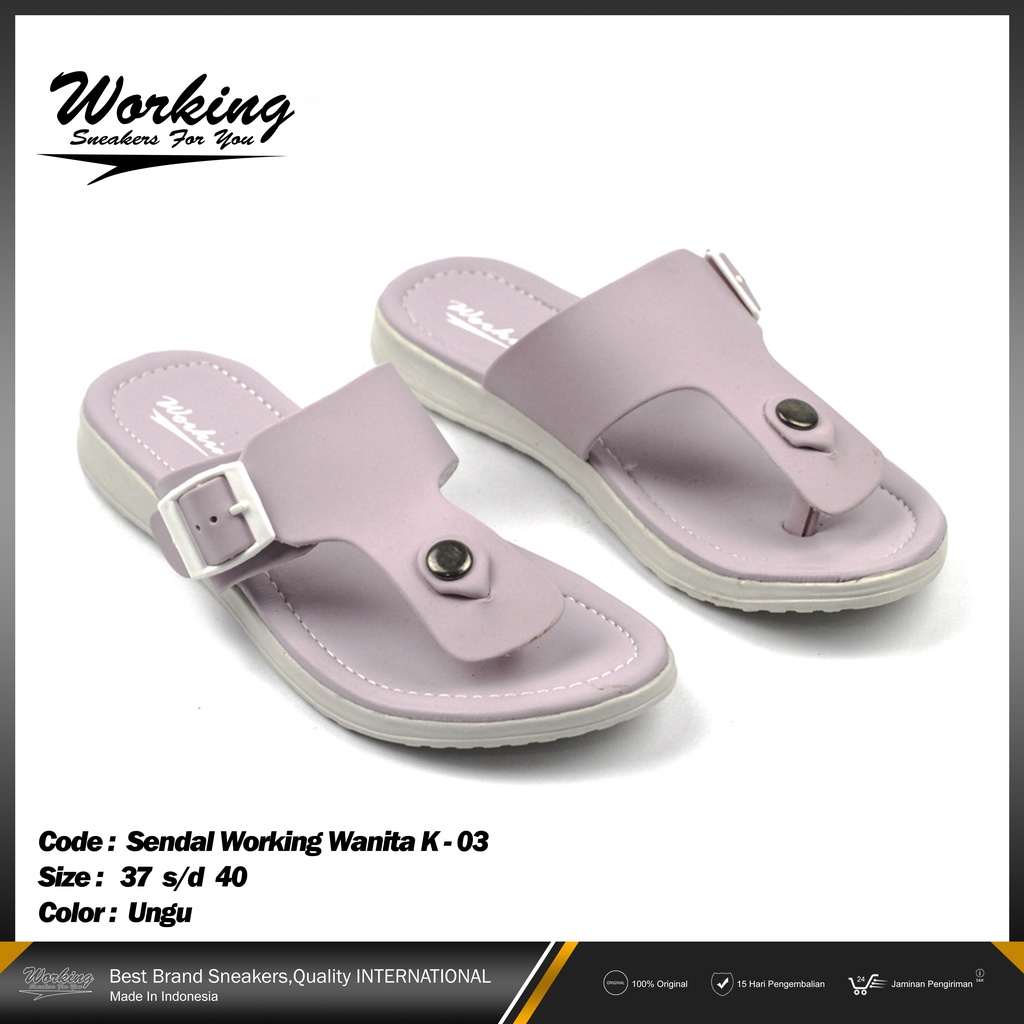 Sandal Jepit Wanita Working K-03 Sandal Fashion Flip Flops Nyaman Sendal Pantai