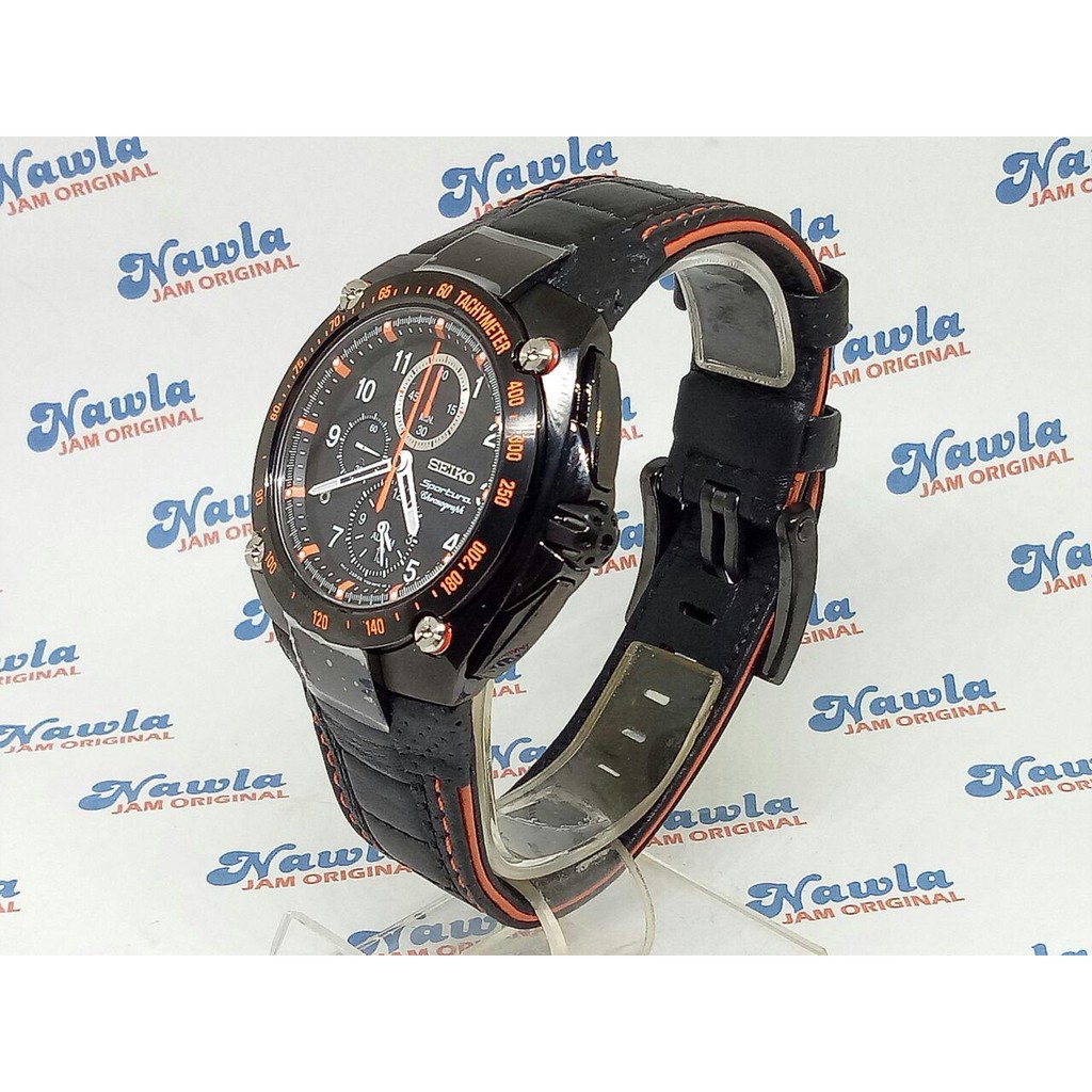 Seiko Sportura SNA37P1 Chronograph Full Black Sapphire | Jam Pria SNAE37