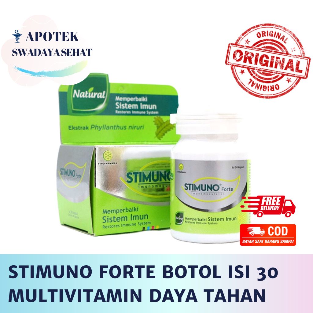 STIMUNO FORTE BOTOL ISI 30 Kapsul - Suplemen Multivitamin Imun Daya Tahan Tubuh Capsul