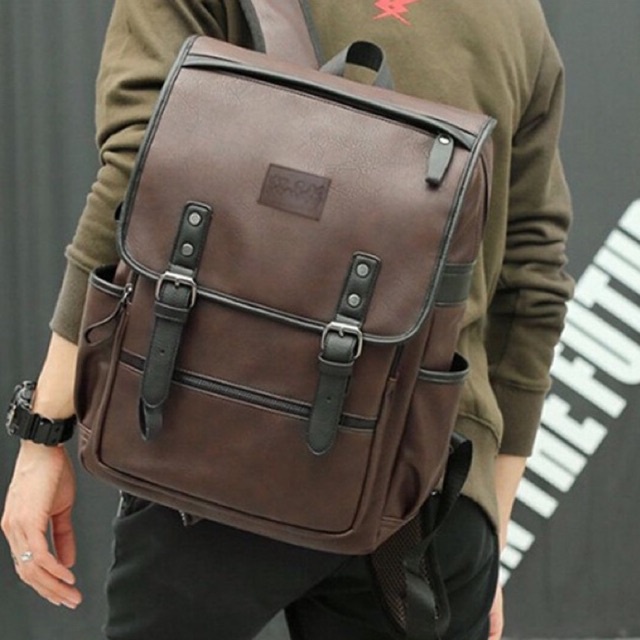 Gh-bag Tas Ransel Kulit Tas Punggung Tas Ransel Laptop Tas Kerja Bacpak kulit Up To 15inch