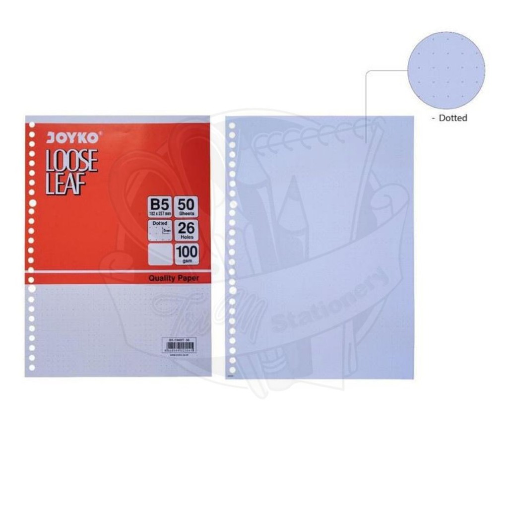 

Joyko Kertas Binder Loose Leaf Dotted Titik Dot B5 100Gsm 50 Sheet