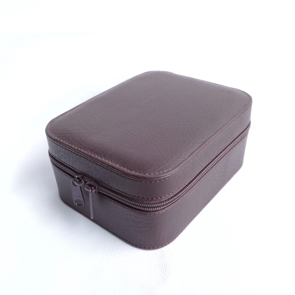 PORTABLE - 4 Slot Travel Watch Box Leather / Promo Kotak Tempat Jam Tangan Kulit JUMBO