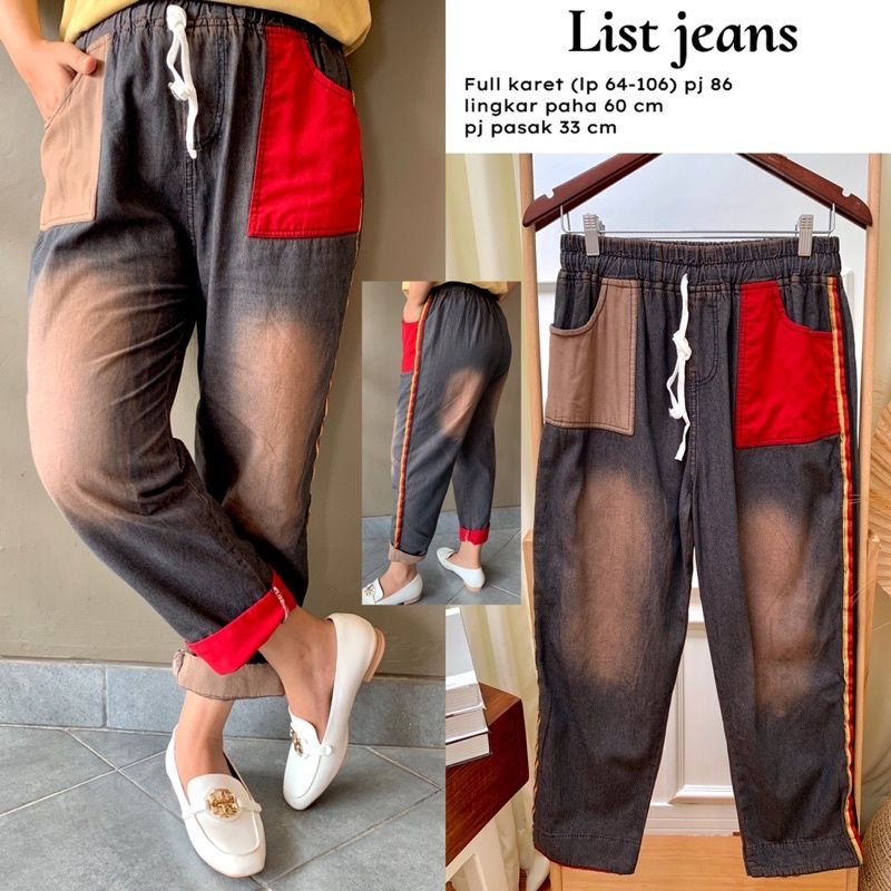 CELANA PANJANG WANITA BAGGY JEANS JUMBO KOREAN STYLE OOTD FASHION VIRAL KEKINIAN