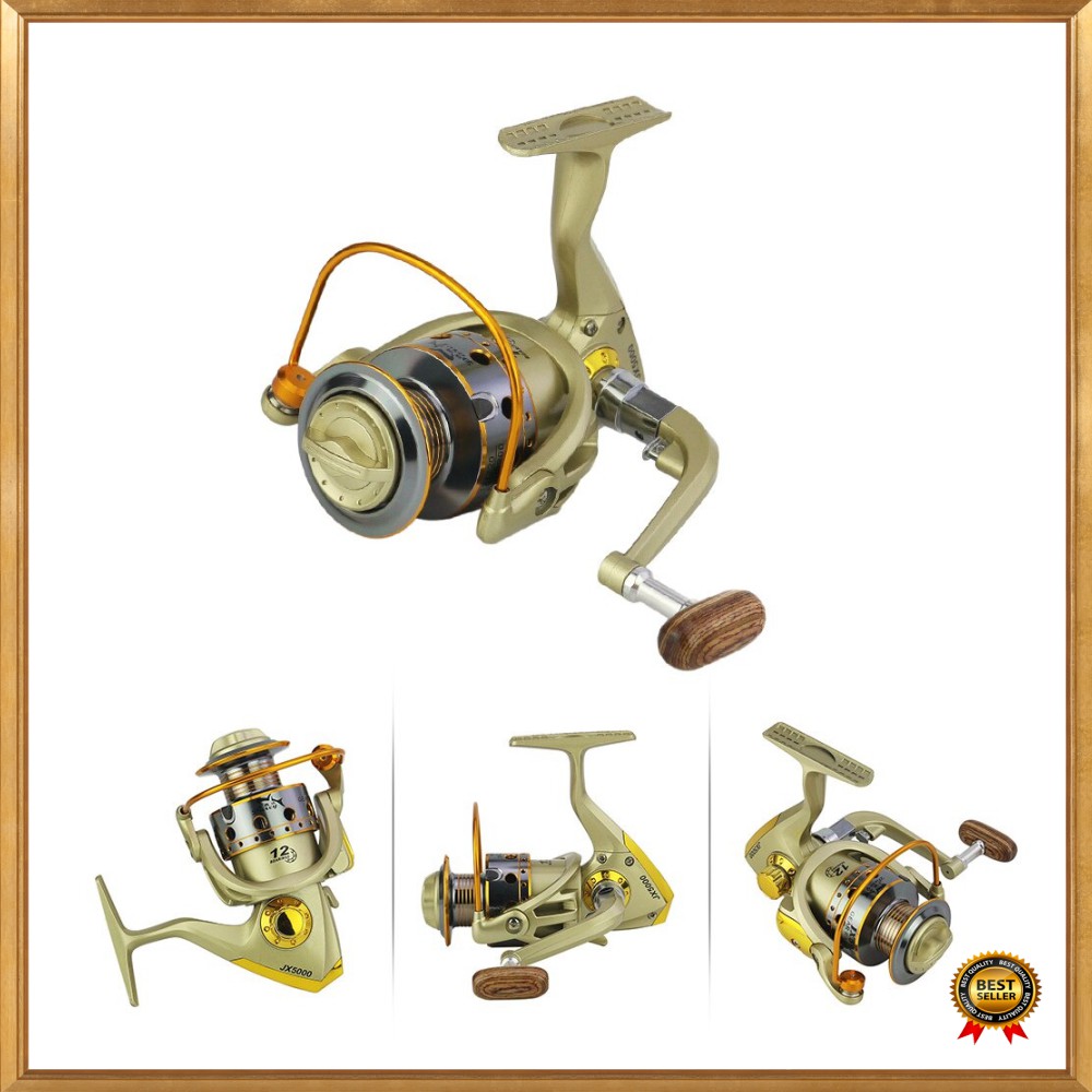 Unik DARCY JX2000 Reel Pancing Spinning 12 Ball Bearing 5.5:1 - Golden Diskon