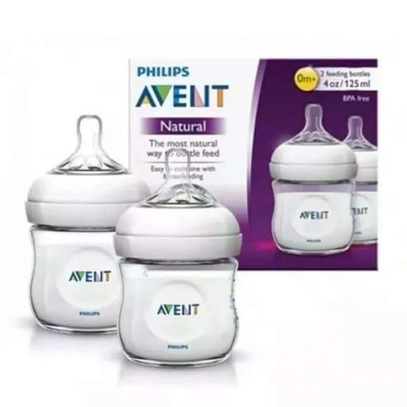 Philips Avent Natural Botol Susu wide neck 125 ml &amp; 260 ml Philips Avent Bottle Philip Avent natural