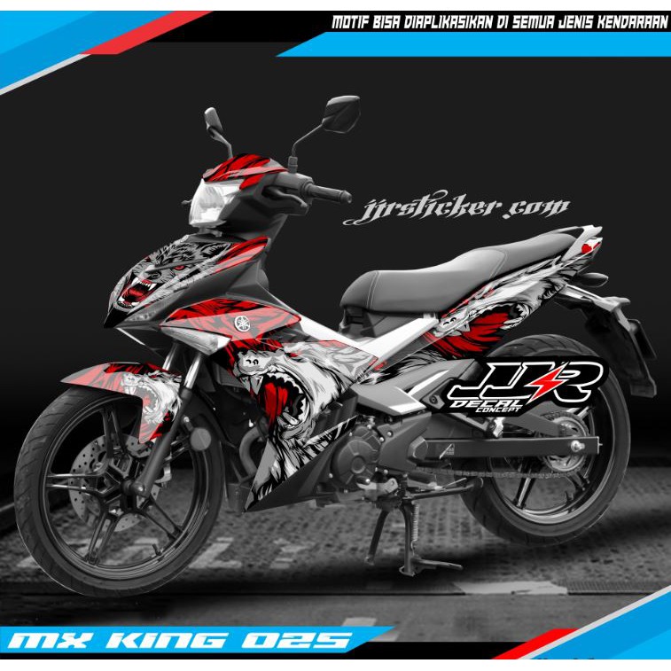 Decal Yamaha MX King 150- stiker yamaha mx king singa - decal mx king hitam merah