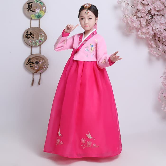 Hanbok girl anak dress korea kostum korean traditional clothes long 2