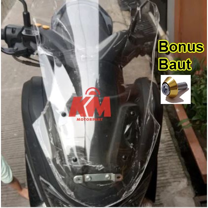 Visor Windshield NMax N Max Old 2015 2016 2017 2018 2019 Panjang 53,5 cm Tebal 3 mm Bahan Kaca Mika