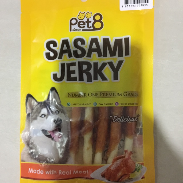 Pet8 JJ14 Sasami Jerky chicken fillet wrap crunchy 5&quot; 50gr Snack