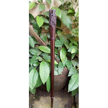 tongkat komando galih asem ukir kepala naga dan garuda