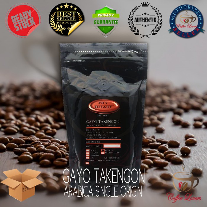 

FRY AND ROAST KOPI ARABIKA ACEH GAYO TAKENGON 250 GRAM (BIJI/BUBUK)