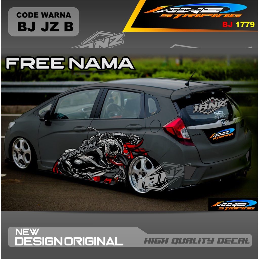 VARIASI STICKER VENOM MOBIL HONDA JAZZ  AYLA AGYA AVANZA SWIFT YARIS / STIKER MOBIL DECAL MOBIL / STIKER VARIASI MOBIL AGYA AYLA JAZZ SITI CITY / DECAL STIKER MOBIL