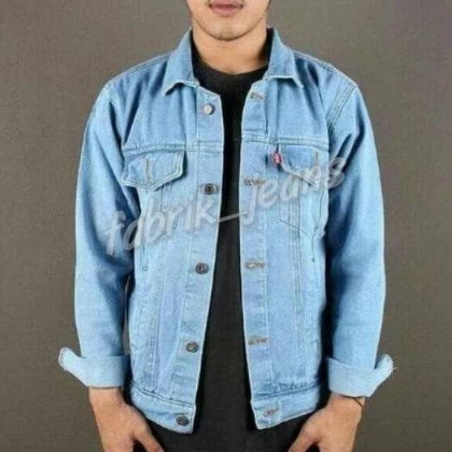  Jaket  levis COWOK BIOBLITZ jaket  jeans  PRIA BIRU  MUDA  