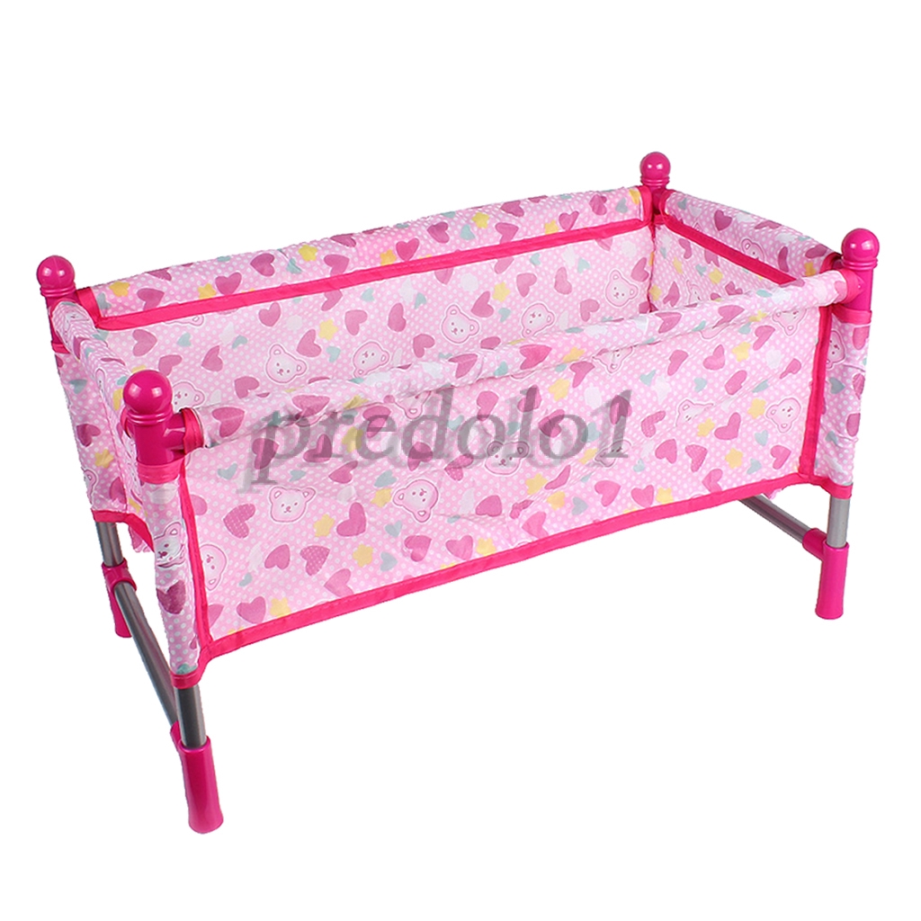 MagiDeal Baby Toddler Crib Bed ABS Plastic Furniture for 9&quot;-12&quot; Reborn Dolls