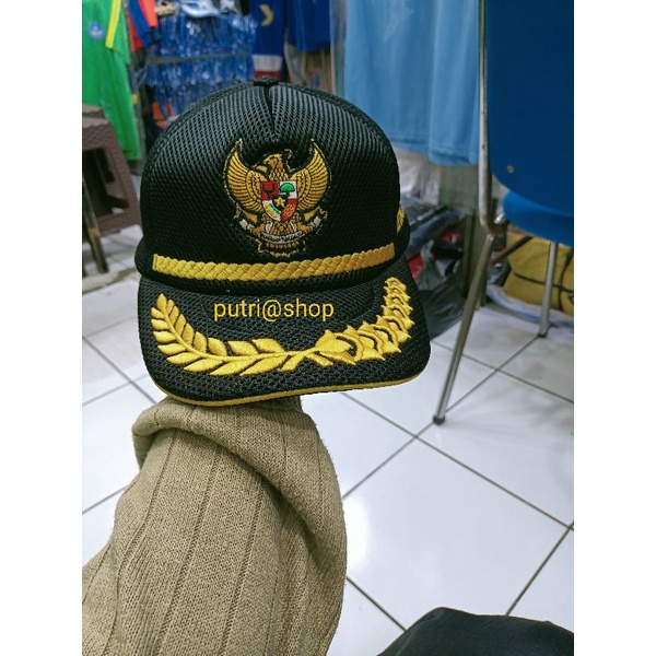 topi jaring Garuda/RT RW/topi jaring Lis padi kapas bahan dobel mes