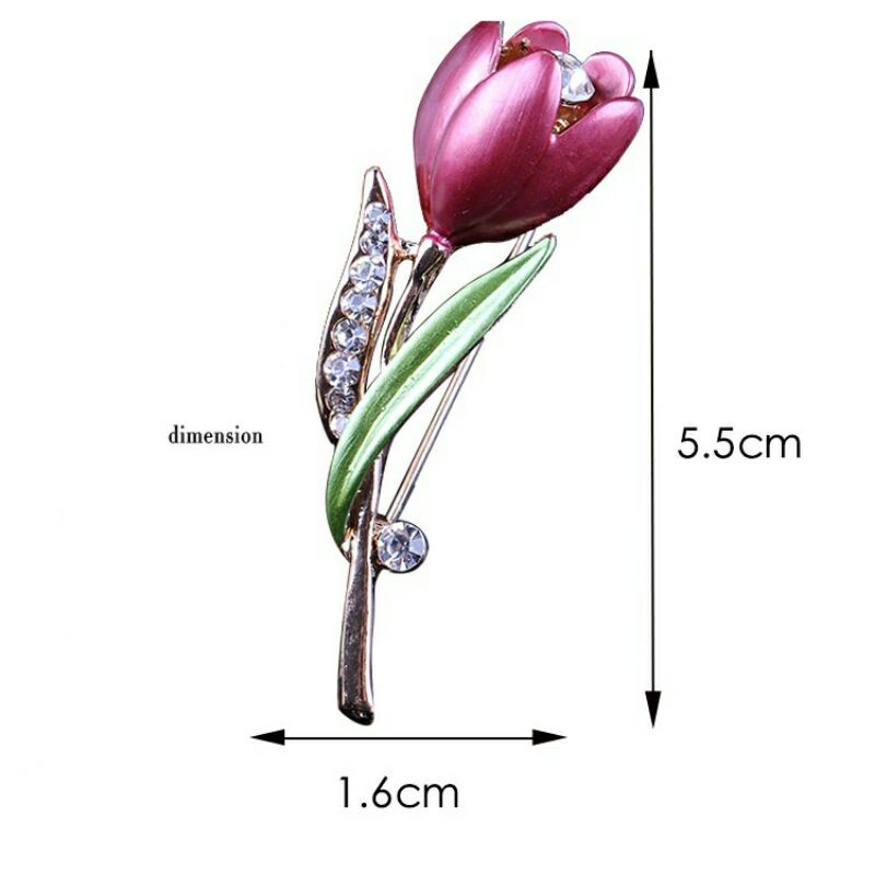 Bross Dada Bunga Tulip Broch kebaya jewelry tulip