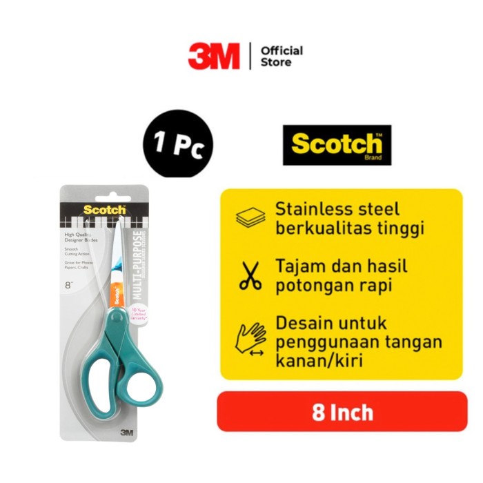 

CODE0B3 Scotch 3M Gunting Serbaguna Aman dan Egronomis 8, 1428-PA