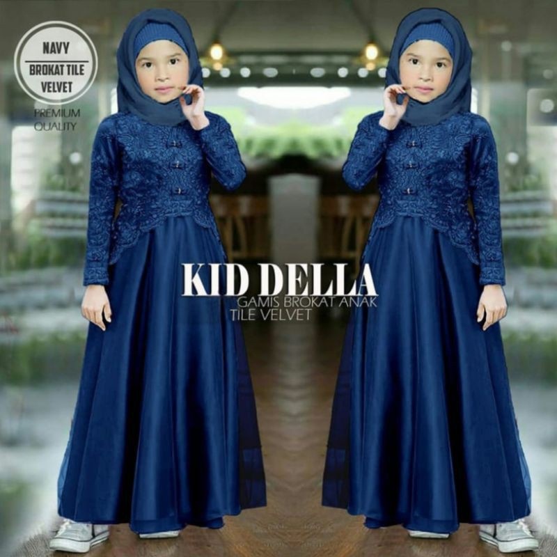 PAKAIAN ANAK CEWEK MUSLIM MAXI DRESS KID DELA / GAMIS DRESS ANAK MUSLIM TERMURAH MAXI DELLA KIDS/MAX