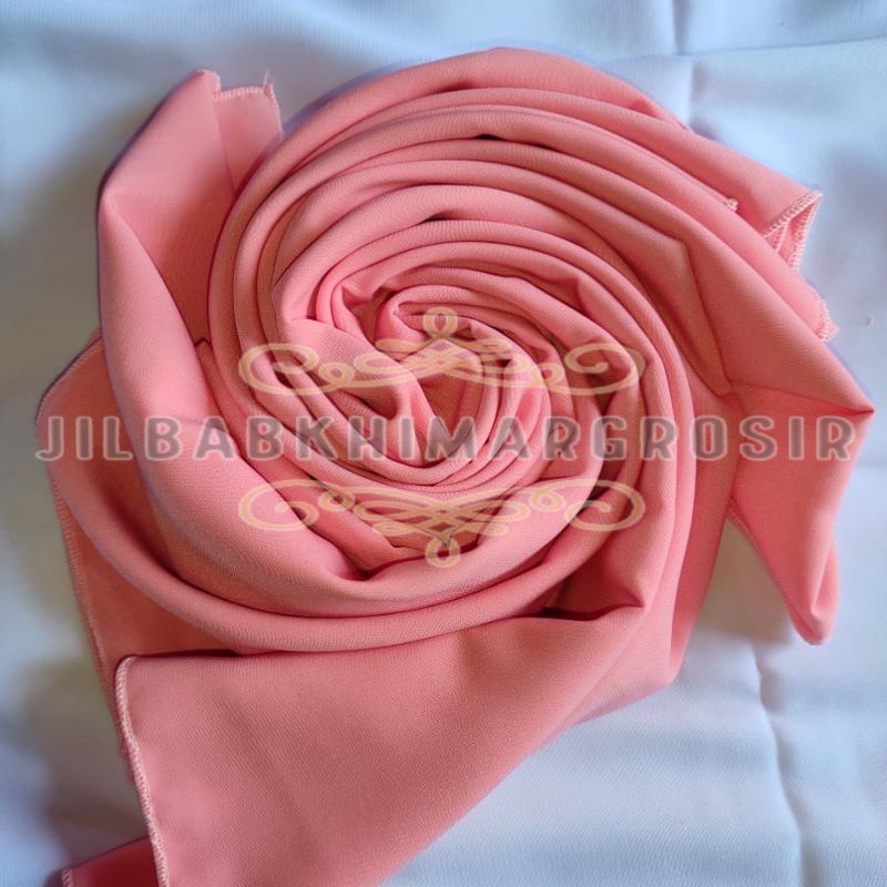 UK 200x75 Pashmina Jumbo Wolfis Italiano Ala Sabyan Malay Crepe Stretch Polos-Peach