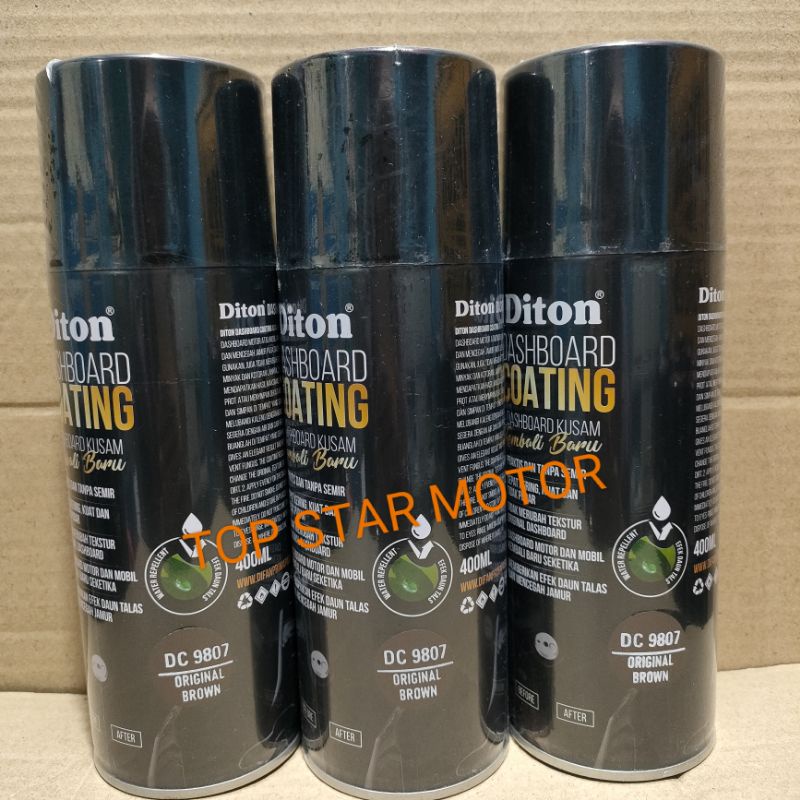 Diton Dashboard Coating Original Brown 9807 DC 9807 400ml Pilok Pilox Cat Diton Dashboard Coating Cat Semprot Dashboard Coating