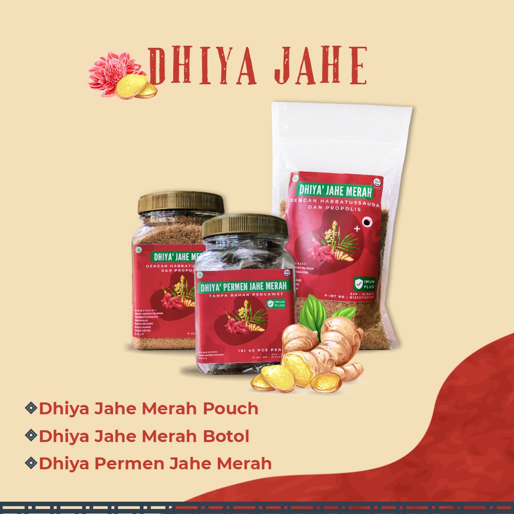 

MINUMAN TRADISIONAL - DHIYA - JAHE MERAH BUBUK INSTAN / PERMEN JAHE