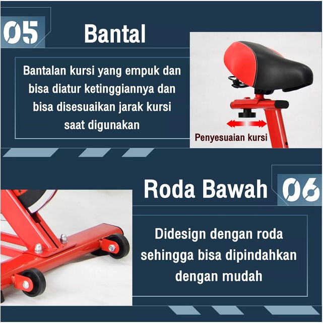 Spin Sepeda Statis Rumah Indoor Fitness Gym Spinning Bike Sepeda Kardio Fitness Alat Fitness