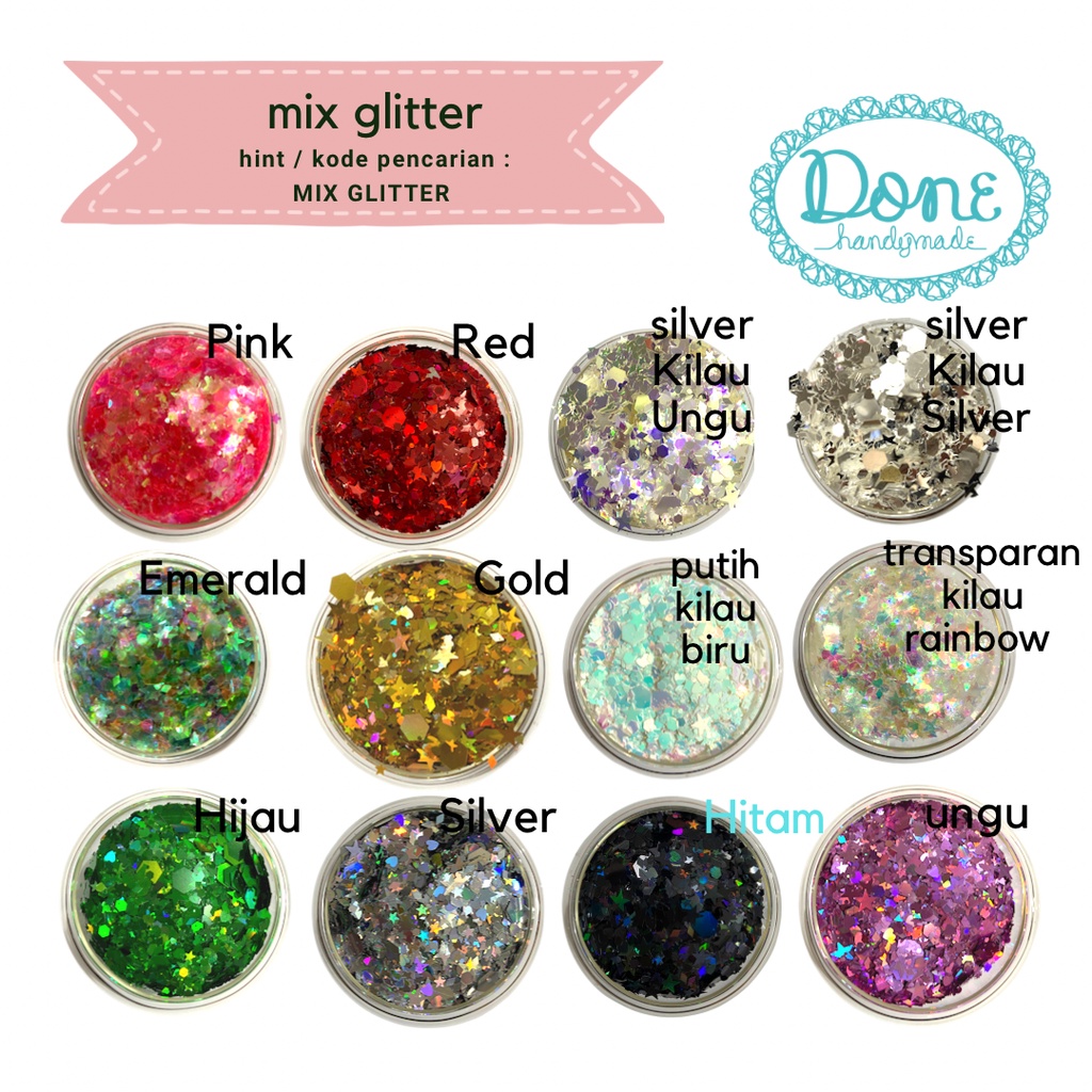 Star glitter hexagon glitter heart mix glitter make up nail art