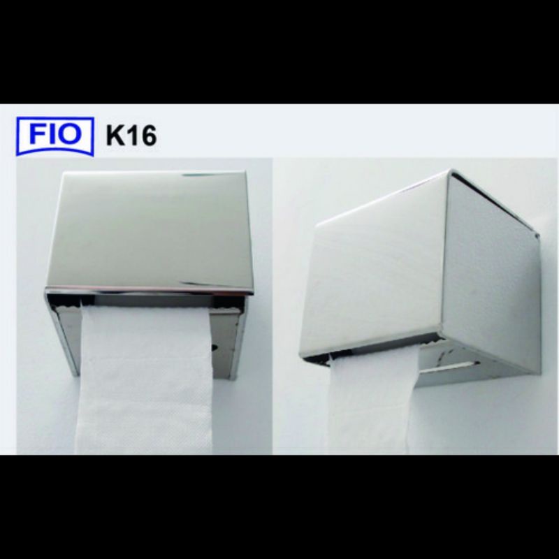 Tempat Tissue Gulung Hitam/Roll /Lembaran Kecil Fiorentino K16/Tempat Tissue Stainless Stell