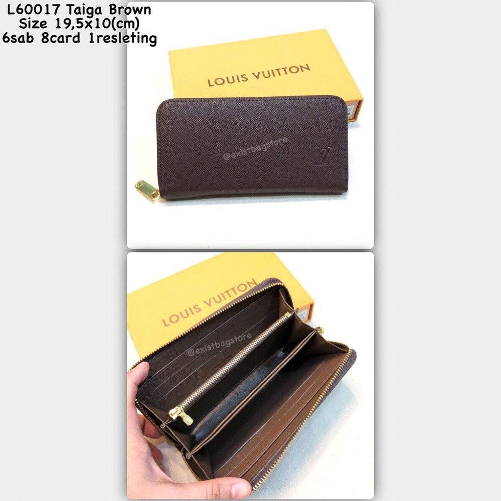 dompet wanita LV 60017 taiga brown premium quality dompet murah dompet resleting dompet import