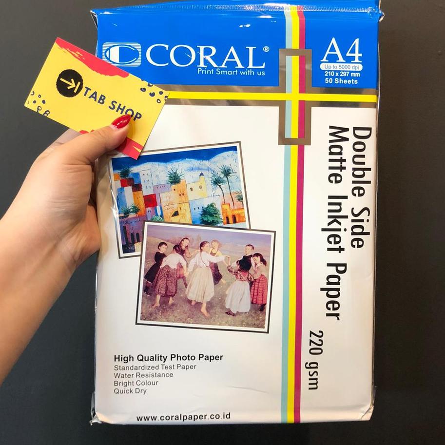 

Trendy CORAL DOUBLE SIDE MATTE INKJET 220 GSM PAPER A4 50 SHEETS ✓