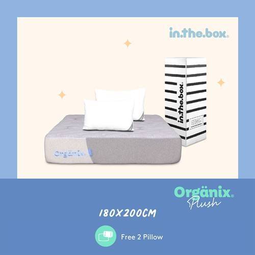 IntheBox - Kasur Latex Spring Bed Organix Plush Free Bantal & Mattress Protector King 180 x 200 cm