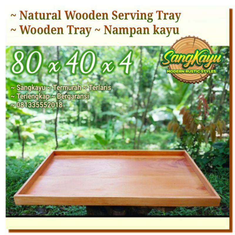 Natural Wooden Tray 80x40x4cm nampan kayu nampan saji serving tray