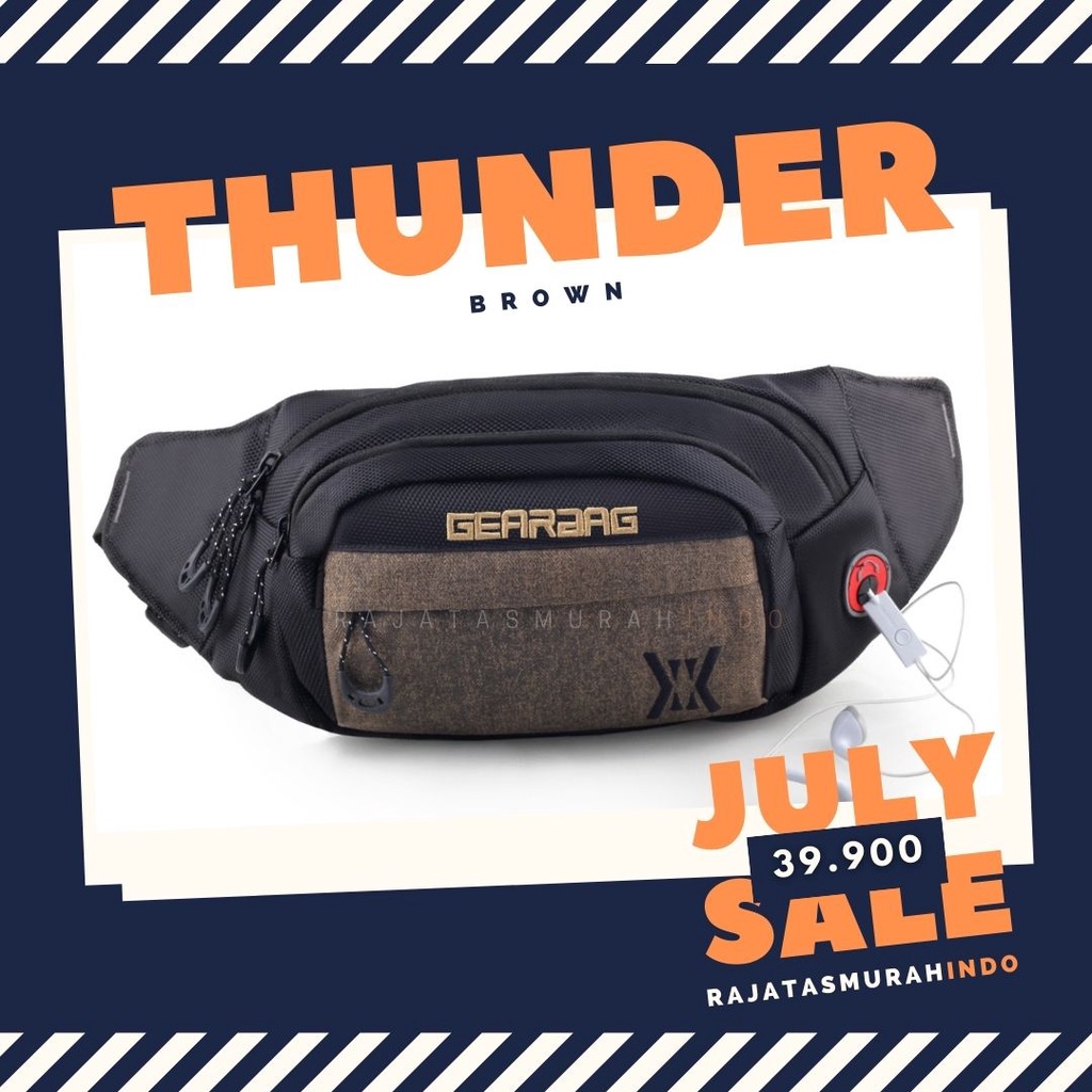 RTM - Tas Pinggang Gear Bag - Thunder Waistbag WITH EARPHONE HOLE -13093