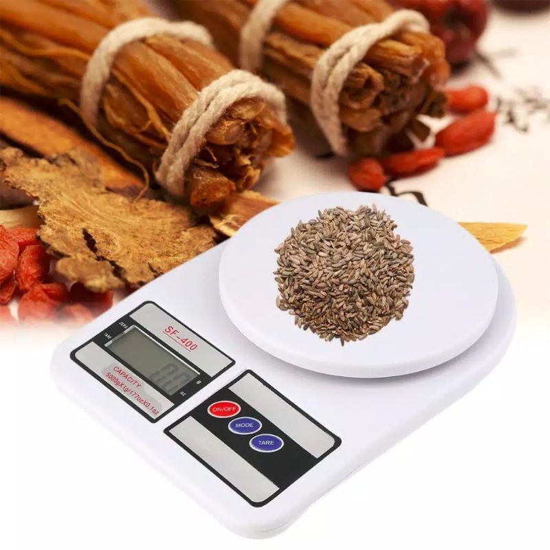 Timbangan Dapur , Timbangan Mini Digital Datar Maks 5 KG Electronic Portable Scale SF400 Speeds