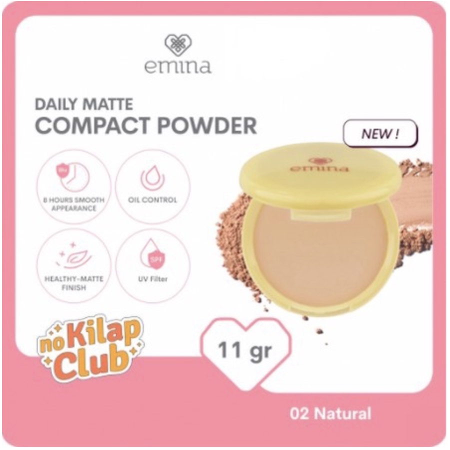 Emina Daily Matte Compact Powder 11gr - Bedak Padat ( 4 variant )