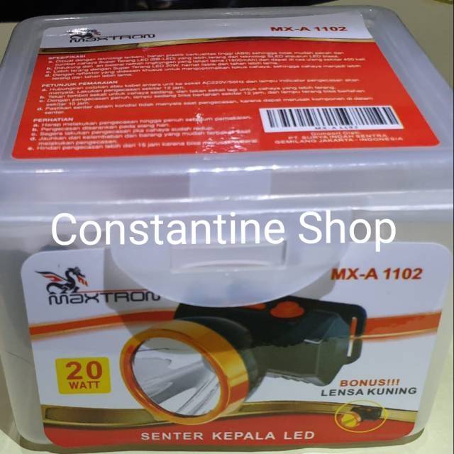 Senter Kepala Maxtron MX-A 1102 FREE BUBBLE WRAP