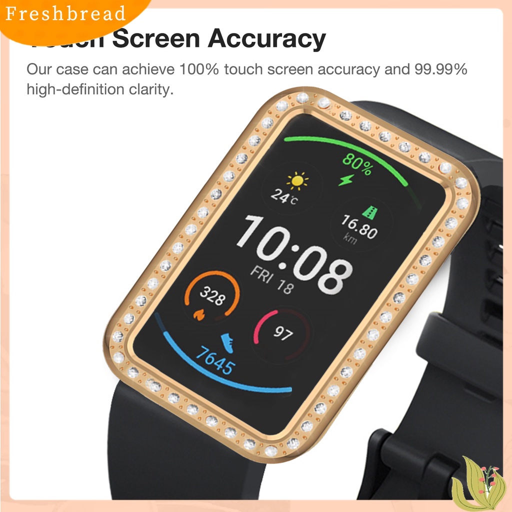 Terlaris Protective Shell Rhinestone Inlaid Full Protective PC Smartwatch Protective Case for HUAWEI Watch Fit