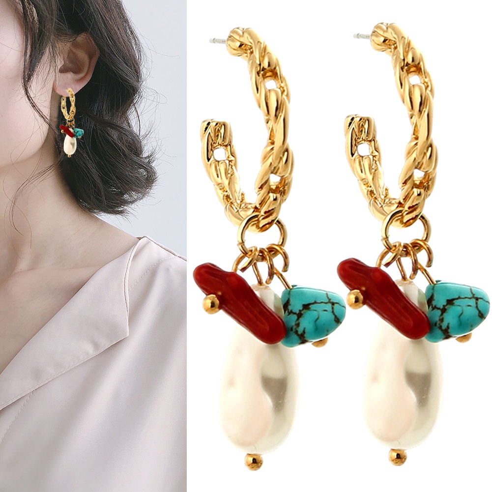 Hu Hu Hu Hu Hu Alat Bantu Pasang Kacamata♡ Anting Bentuk C Bahan Metal Aksen Mutiara Imitasi Untuk Wanita