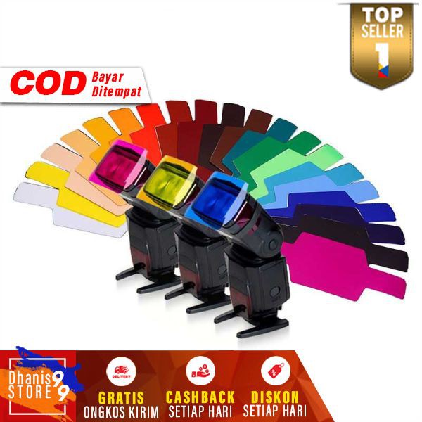 Photography Color Filter Card 20 Color for DSLR Flash Multi Warna Perlengkapan Kamera Foto Studio Berkualitas