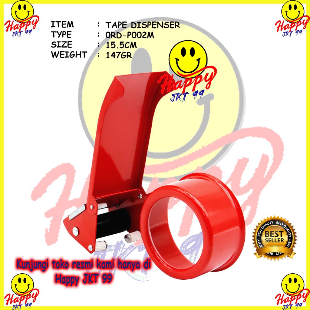 [ HAPPY JKT 99 ] TAPE DISPENSER ALAT PEMOTONG LAKBAN TEMPAT LAKBAN BAHAN BESI