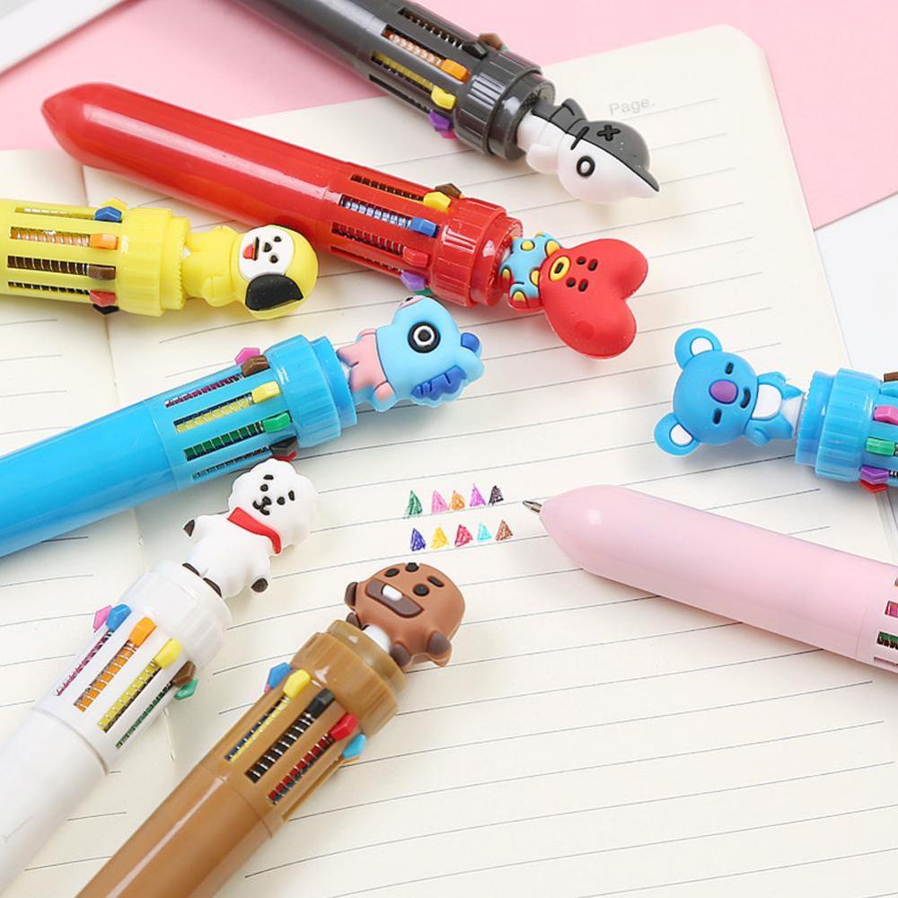 Lt Pulpen 10 Warna Motif Kartun BTS Untuk Sekolah / Kantor