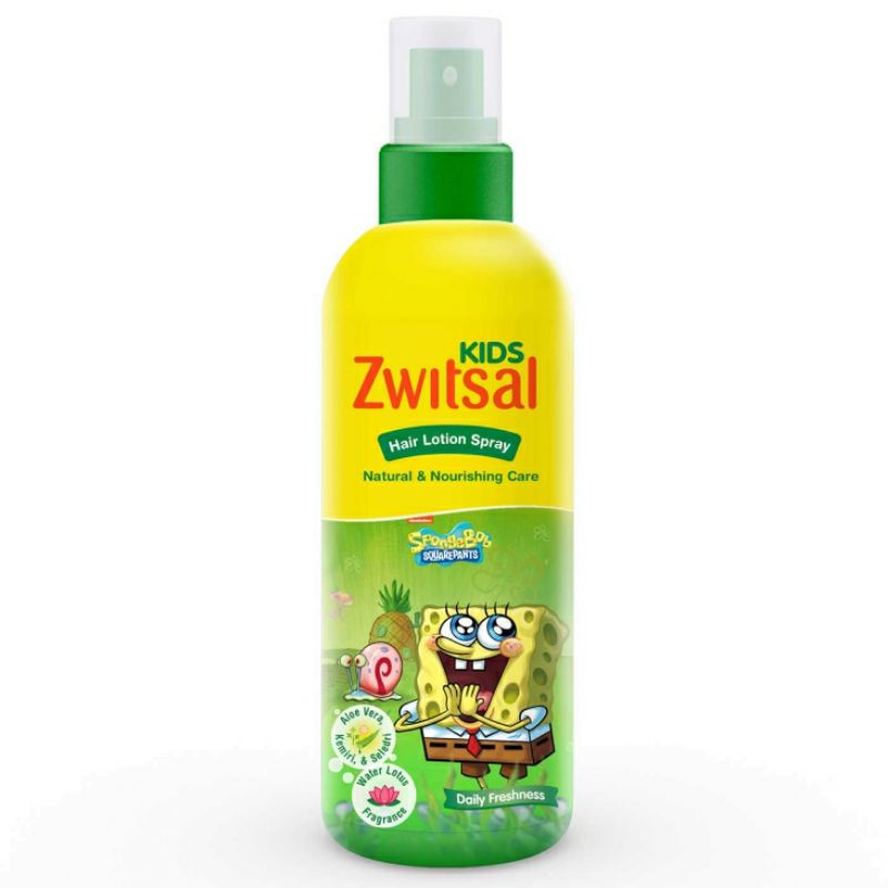 Zwitsal Hair Lotion Kids Spongebob Hijau Spray 100ml