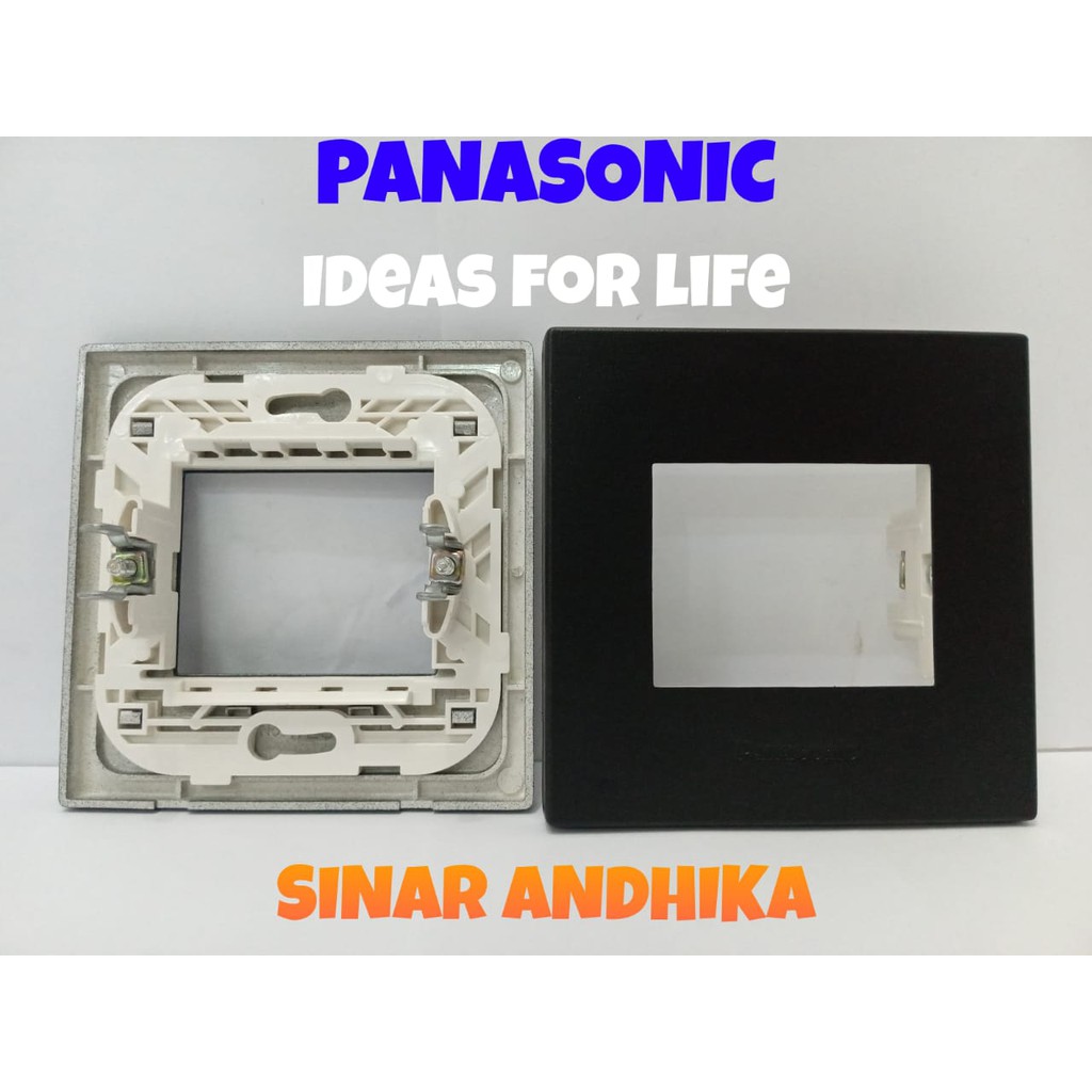 FRAME SAKLAR 1 GANG 2 DEVICE HITAM STYLE E PANASONIC WESJ 78029B